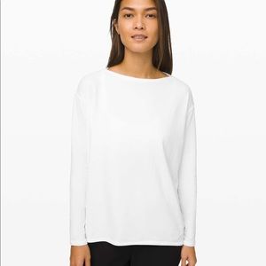 Lululemon Back in Action Long Sleeve Top White